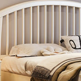 White King Curved Headboard Wood Elegant Panel Bed Image - 6
