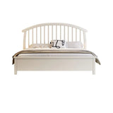 White King Curved Headboard Wood Elegant Panel Bed Image - 7