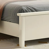 White King Curved Headboard Wood Elegant Panel Bed Image - 9