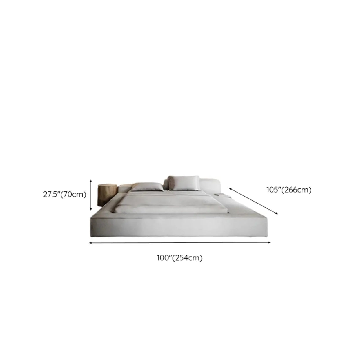 White King Platform Comfort Faux Leather Panel Bed Frame Image - 10