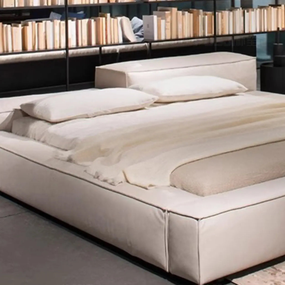 White King Platform Comfort Faux Leather Panel Bed Frame Image - 4