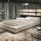 White King Platform Comfort Faux Leather Panel Bed Frame Image - 7