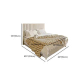 White King Rectangular Fabric Upholstered Panel Bed #size