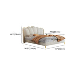White King Scalloped Upholstered Lift Up Storage Bed #size