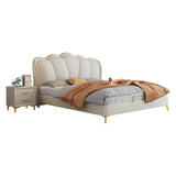 White King Scalloped Upholstered Lift Up Storage Bed Image - 5