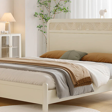 White King Sleek Wood Storage Included Bed with Headboard Image - 10