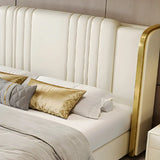 White King Upholstered Leather Wingback Luxury Bed Image - 7