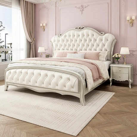 White King Victorian Upholstered Storage Panel Bed Image - 1