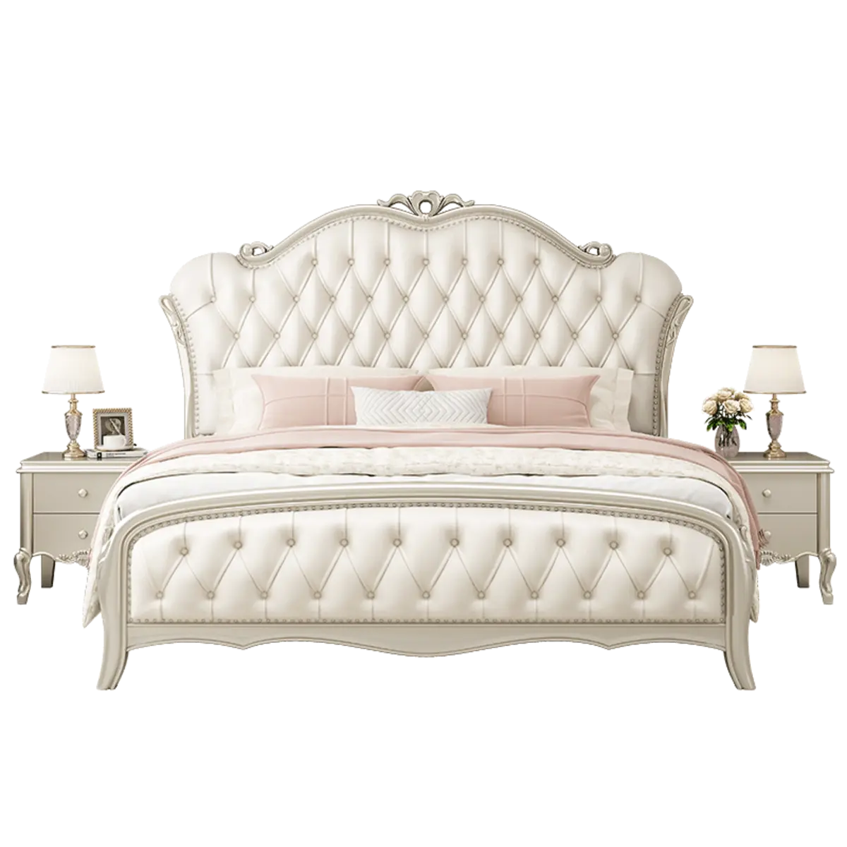 White King Victorian Upholstered Storage Panel Bed Image - 2