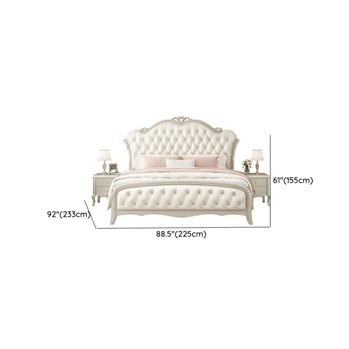 White King Victorian Upholstered Storage Panel Bed Image - 9