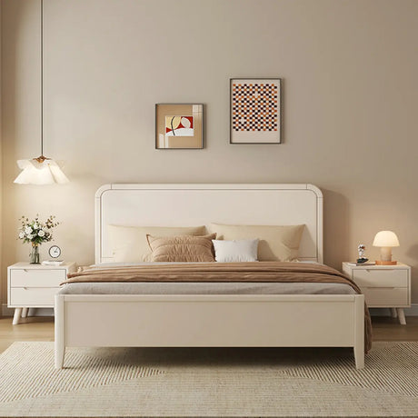 White King Wood Storage Included Bed with Headboard Image - 1