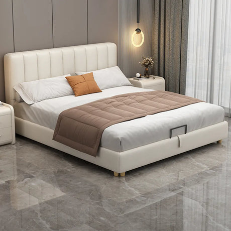 White King Wood Upholstered Storage Bed with Mattress Image - 1