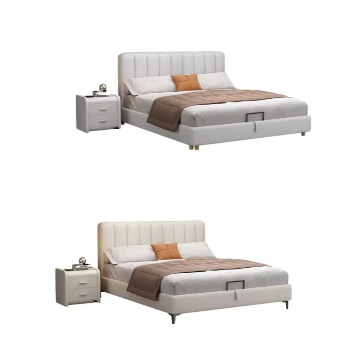 White King Wood Upholstered Storage Bed with Mattress Image - 12