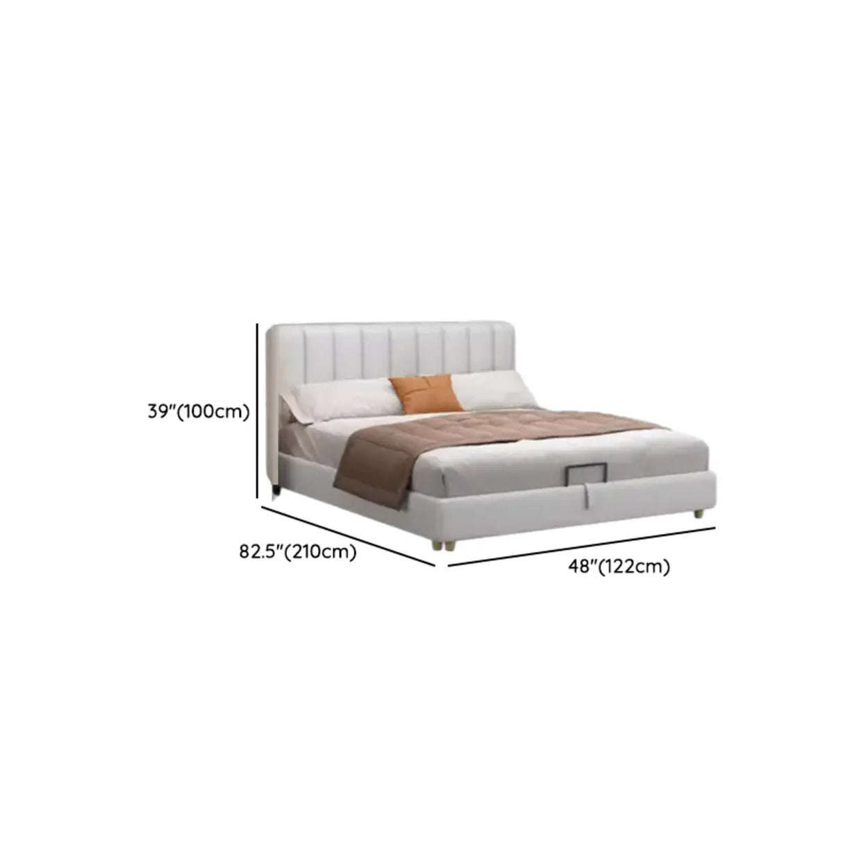 White King Wood Upholstered Storage Bed with Mattress Image - 15