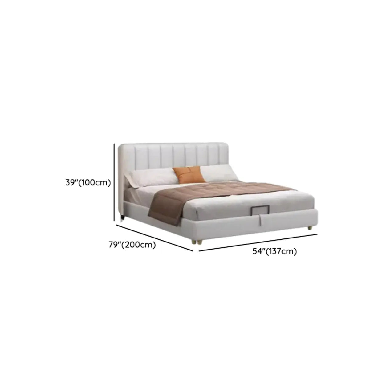 White King Wood Upholstered Storage Bed with Mattress Image - 17