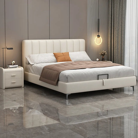 White King Wood Upholstered Storage Bed with Mattress Image - 2