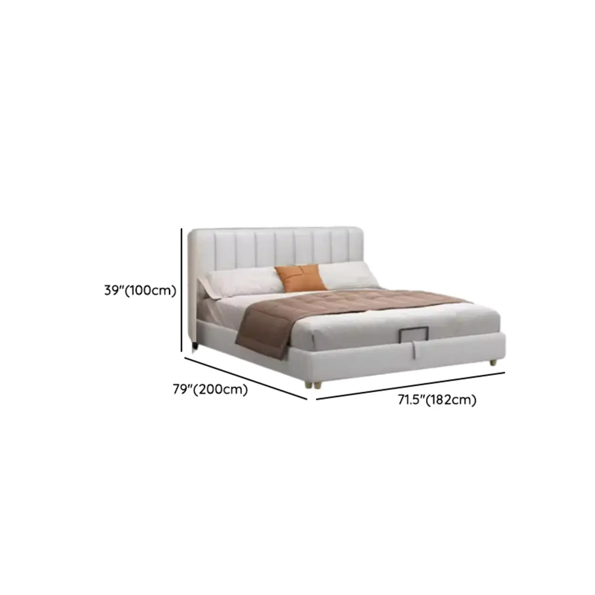 White King Wood Upholstered Storage Bed with Mattress Image - 25