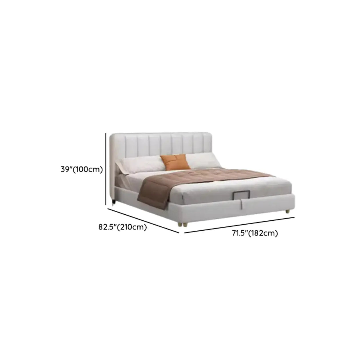 White King Wood Upholstered Storage Bed with Mattress Image - 27