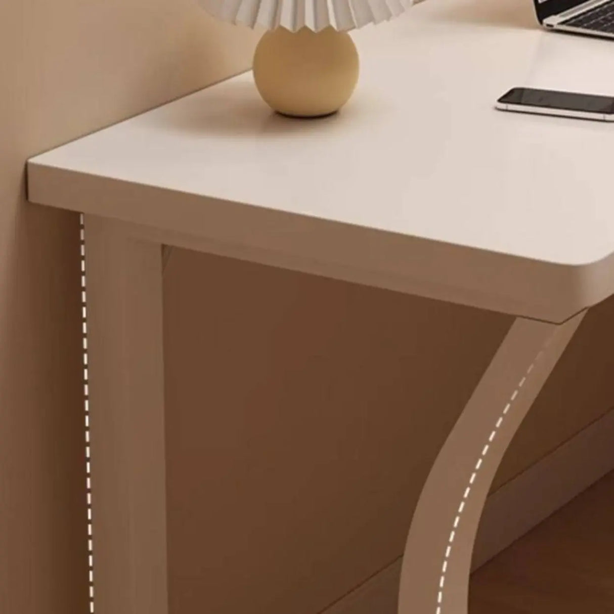 White L-Shape Wooden Writing Desk with Shelves Image - 6