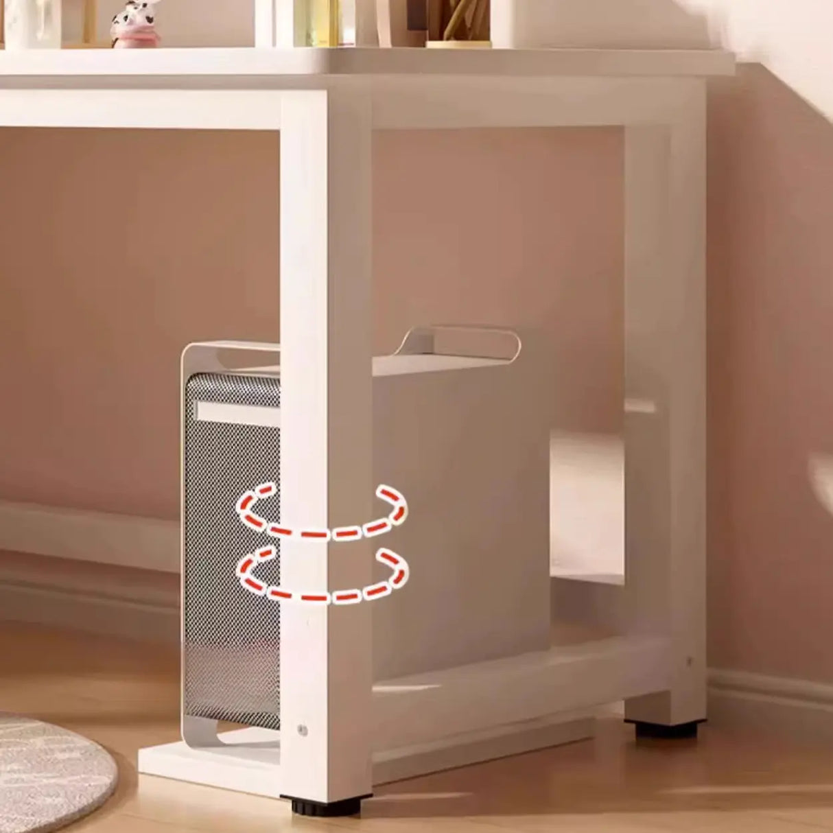 White L-Shaped Wooden Computer Desk with Desk Return Image - 6