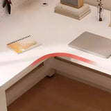 White L-Shaped Wooden Computer Desk with Desk Return Image - 7