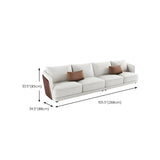 White Leather Lounge Three-Seater Sofa with Arms Image - 21
