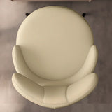 White Leather Upholstered Full Back Counter Height Bar Stool Image - 6