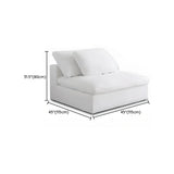 White Linen Pillow Back Wood Frame Sofa with Slipcover #size
