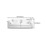 White Linen Pillow Back Wood Frame Sofa with Slipcover Image - 17