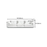 White Linen Pillow Back Wood Frame Sofa with Slipcover Image - 20
