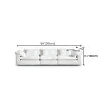 White Linen Pillow Back Wood Frame Sofa with Slipcover Image - 21