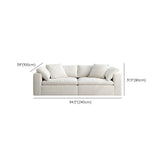 White Linen Slipcovered Removable Cushion Pillow Sofa Image - 17