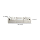 White Linen Slipcovered Removable Cushion Pillow Sofa Image - 21
