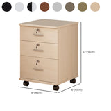 White Lockable Storage Wood Vertical Casters Filing Cabinet Image - 33
