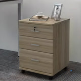 White Lockable Storage Wood Vertical Casters Filing Cabinet Image - 25
