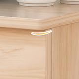 White Lockable Storage Wood Vertical Casters Filing Cabinet Image - 6