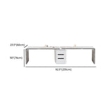 White Long Standard Wooden Computer Desk with Drawers #size