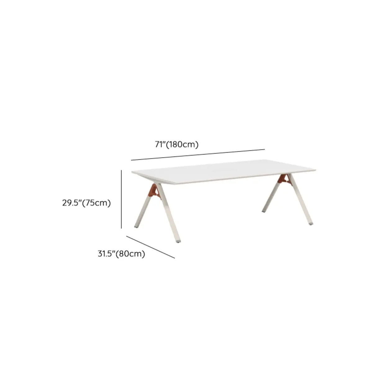 White Long Wooden Multi-person Conference Desk 