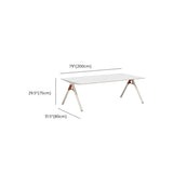 White Long Wooden Multi-person Conference Desk Image - 11