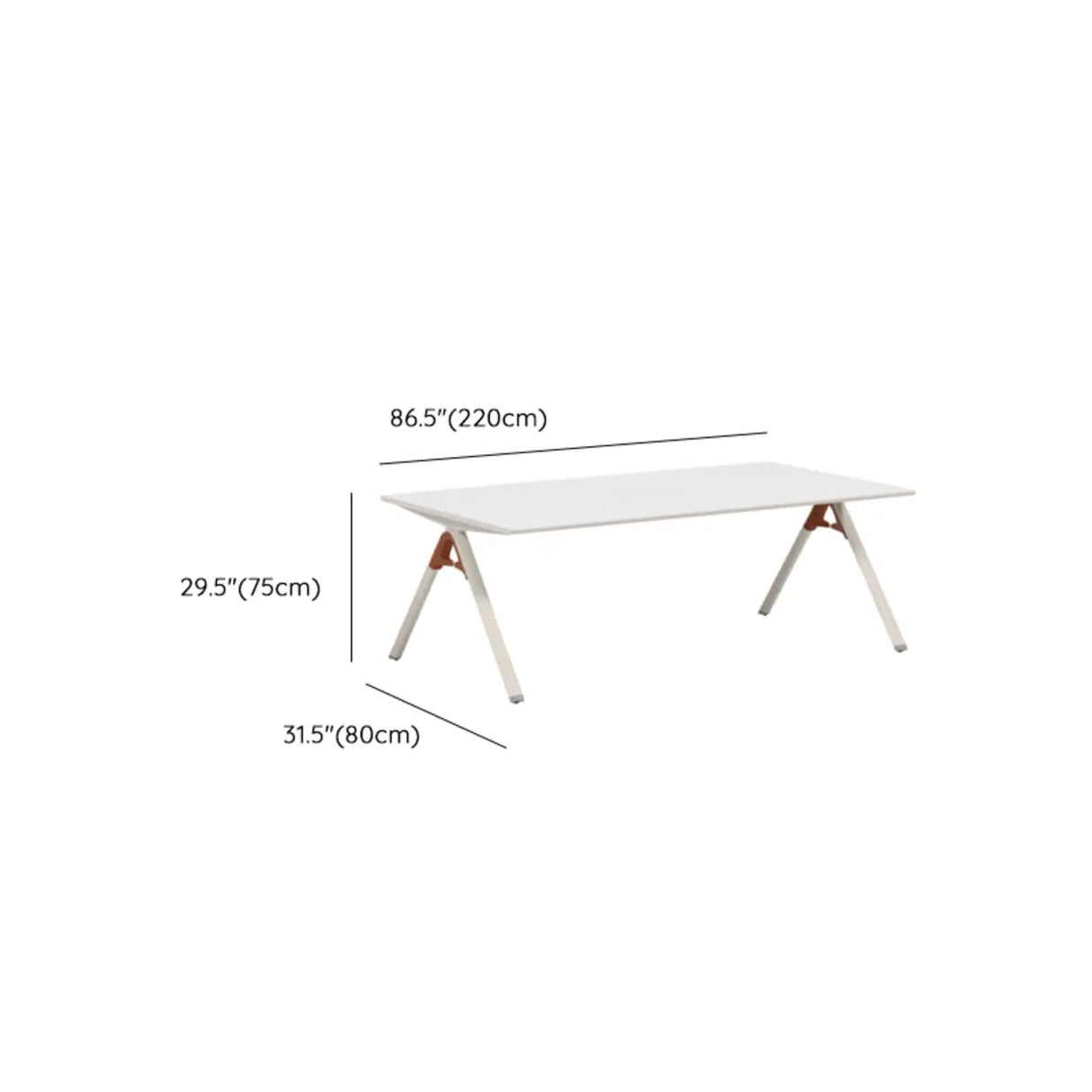 White Long Wooden Multi-person Conference Desk Image - 12