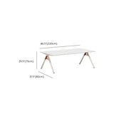 White Long Wooden Multi-person Conference Desk Image - 12