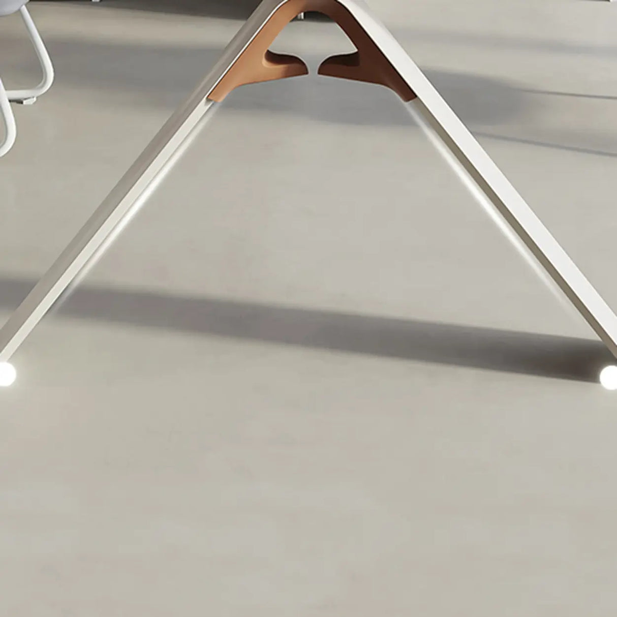 White Long Wooden Multi-person Conference Desk Image - 8