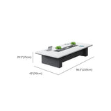 White Long Wooden Multi-personal Conference Desk Image - 9