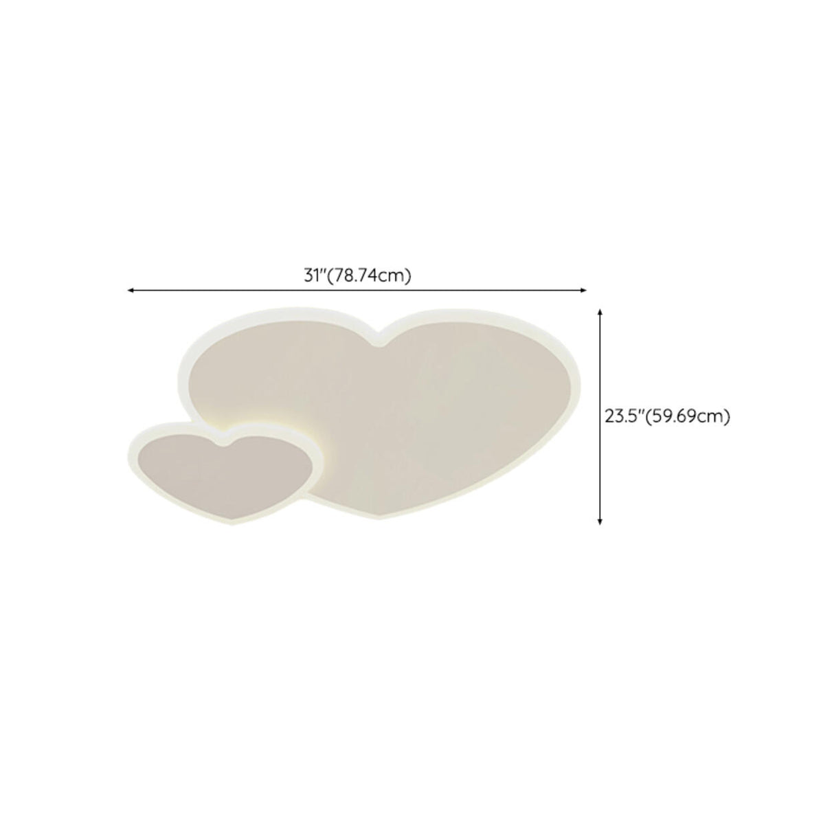 White Loving Heart LED Flush Mount Ceiling Lamp 2-Light Image - 12