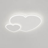 White Loving Heart LED Flush Mount Ceiling Lamp 2-Light Image - 2