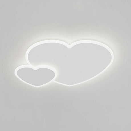 White Loving Heart LED Flush Mount Ceiling Lamp 2-Light Image - 2