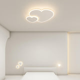 White Loving Heart LED Flush Mount Ceiling Lamp 2-Light Image - 4