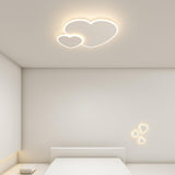 White Loving Heart LED Flush Mount Ceiling Lamp 2-Light Image - 6