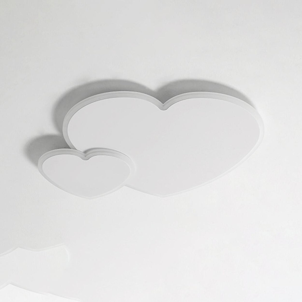 White Loving Heart LED Flush Mount Ceiling Lamp 2-Light Image - 7