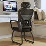 White Lumbar Support Steel Frame Ergonomic Mesh Office Chair Image - 2